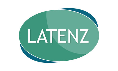 Latenz - text written in green blue shape