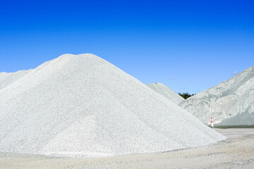 piles of bulk materials for the production of various concrete mixtures