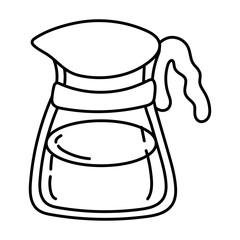 coffee in teapot drink line style icon