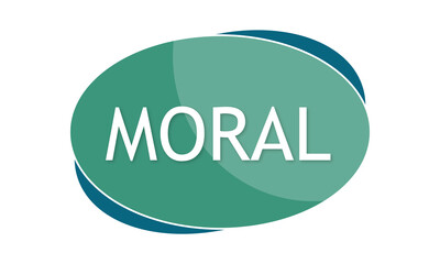 Moral - text written in green blue shape