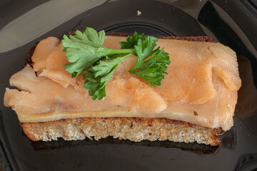 Salmon and bread