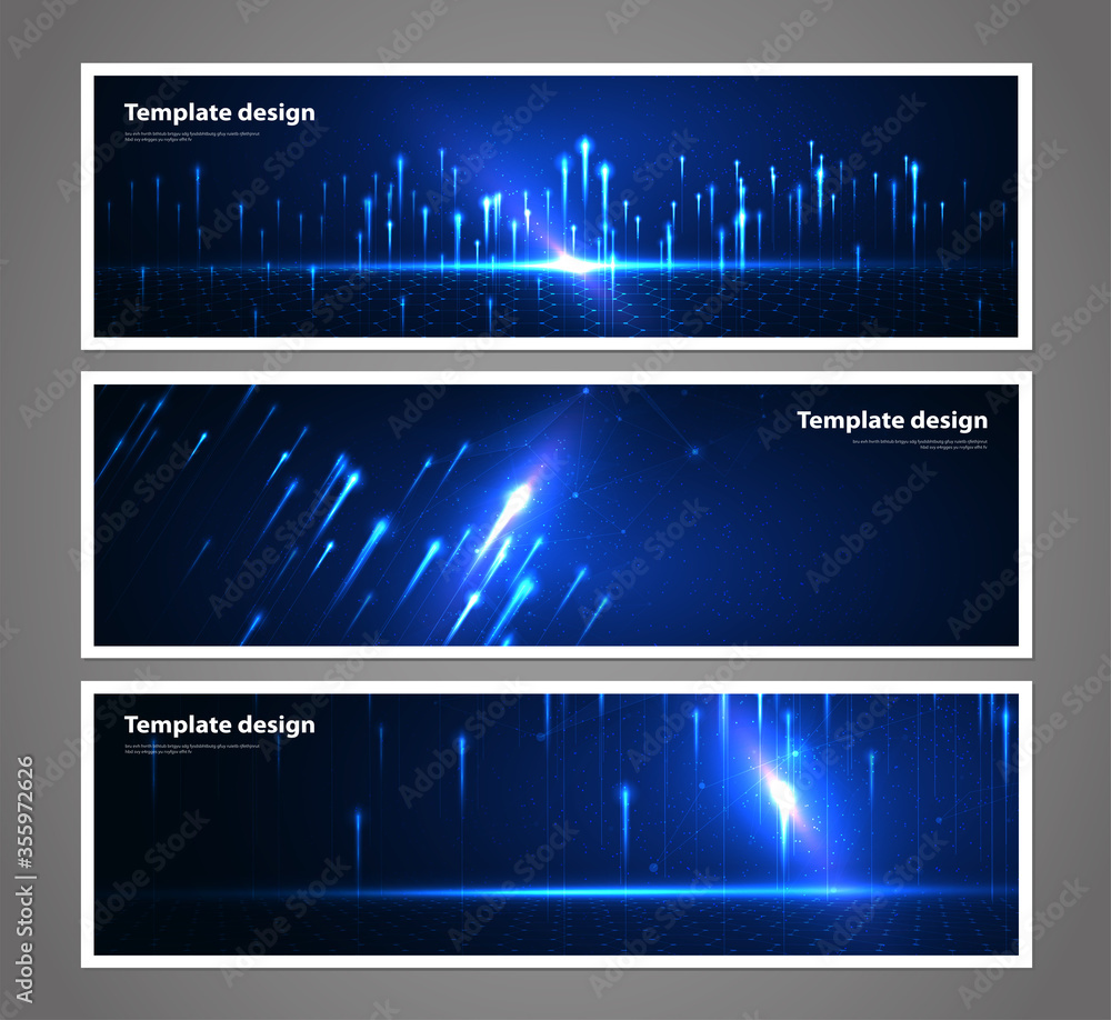Poster Abstract technology data visualization background. network futuristic wireframe. artificial intelligence. cyber security. visual information complexity. Intricate data threads plot. brochure cover