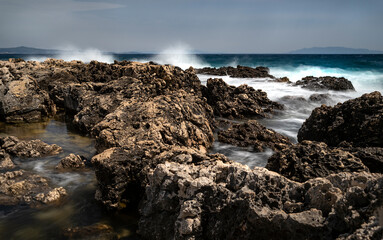 Obraz premium Izmir Demircili village and magnificent cliffs