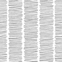Abstract black white lines seamless pattern. Ink pen hatch strokes, vector hand drawn texture background