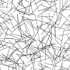 Abstract hatching seamless pattern. Scratched cracked vector texture. Black ink pen lines strokes on white background