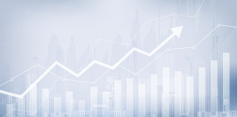 Financial stock market graph on stock market investment trading, Bullish point, Bearish point. trend of graph for business idea and all art work design. vector illustration.
