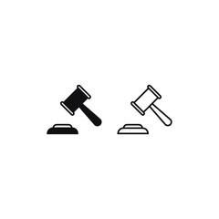 Gavel icon vector. Judge hammer sign