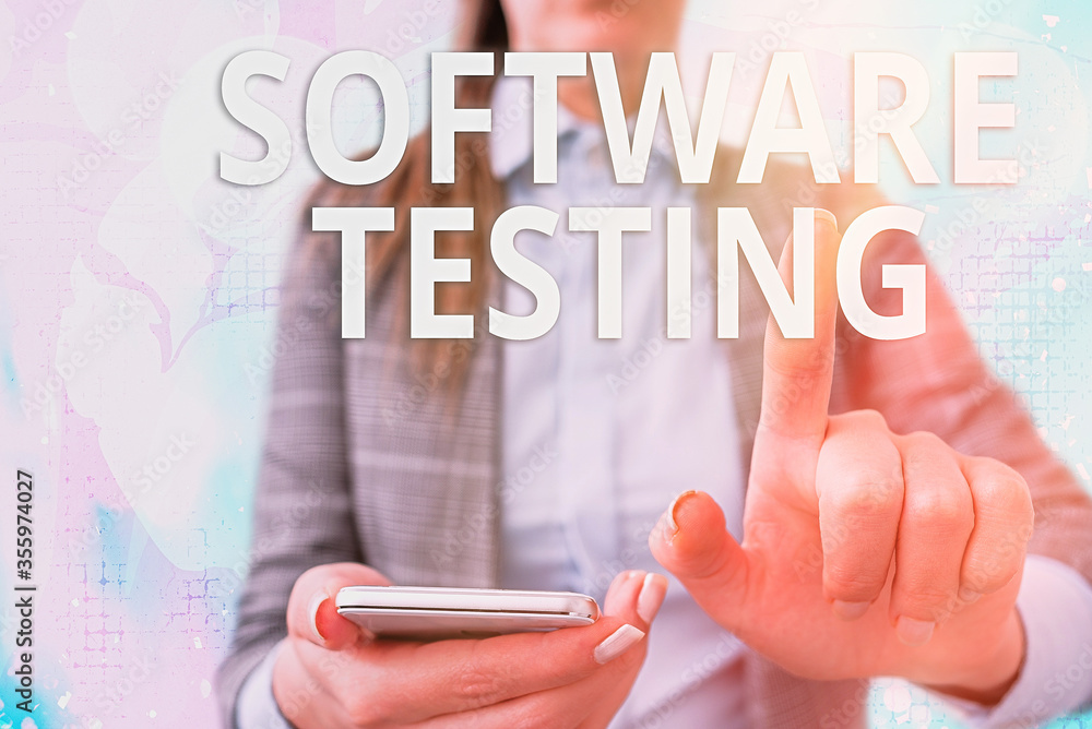 Poster handwriting text writing software testing. conceptual photo activity to check whether the results ma