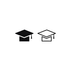 Graduation cap icon vector. Academic cap sign