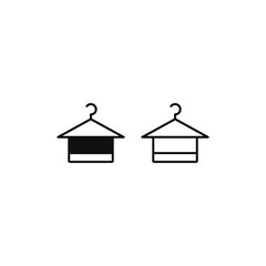 Towel on hanger icon vector. Clothes hanger sign