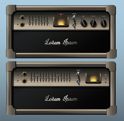 Realistic guitar combo amp. Vector.