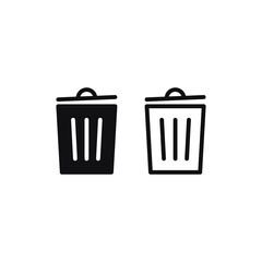 Trash can icon vector. Garbage sign