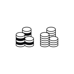 Coins stack icon vector. Coins sign