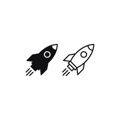 Rocket icon vector. Rocket launch sign