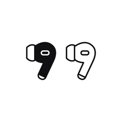 Airpod icon vector. Headphones sign