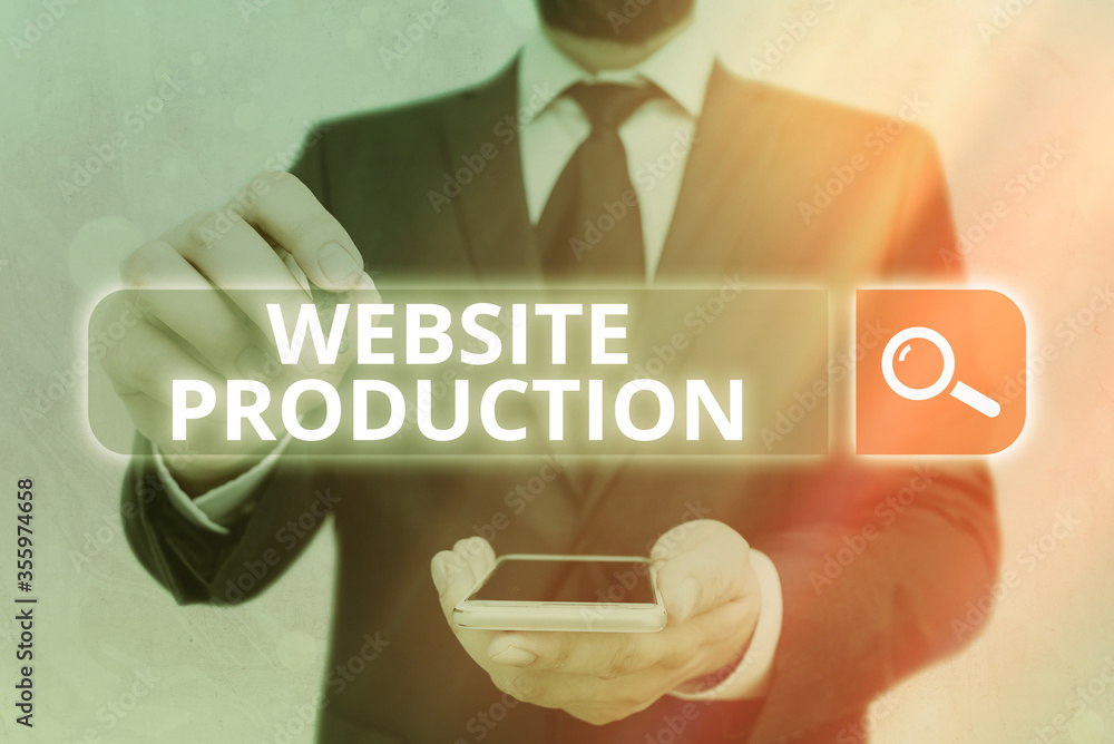 Poster handwriting text website production. conceptual photo creating sites with layout content and graphic