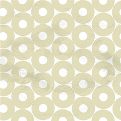 Seamless pattern of beige circles on a white paper