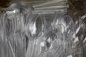 Clear plastic eating utensils 