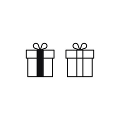 Gift box icon vector. Present sign