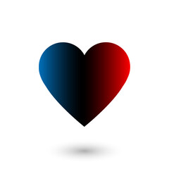 Like social network icon in heart shape on white