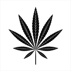 Simple vector Cannabis Leaf Silhouette