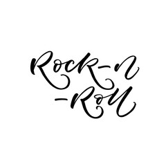 Rock-n-roll card. Modern vector brush calligraphy. Ink illustration with hand-drawn lettering. 