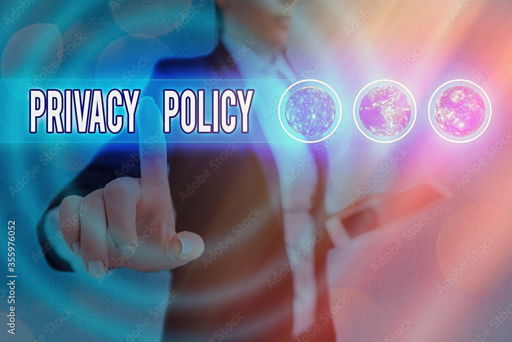 Poster word writing text privacy policy. business photo showcasing documentation regarding the management o