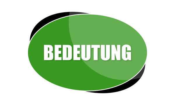 Bedeutung - text written in green shape