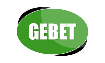 Gebet - text written in green shape