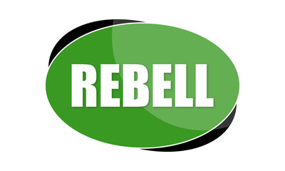 Rebell - text written in green shape