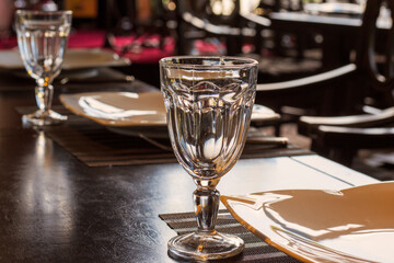 Empty glass on the table