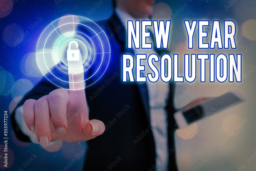 Poster conceptual hand writing showing new year resolution. concept meaning listing of goals and change wit
