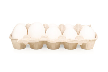 tray with white eggs