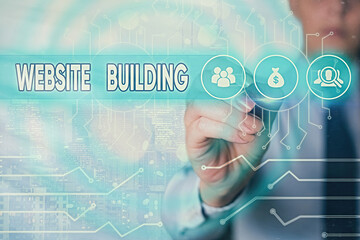 Word writing text Website Building. Business photo showcasing site is constructed according to the...