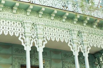 Old building carving and fretwork on the most famous house in Tbilisi.