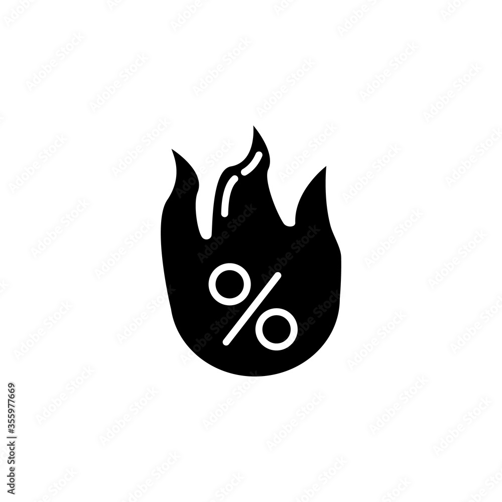 Poster fire, percent icon. simple vector black friday icons for ui and ux, website or mobile application