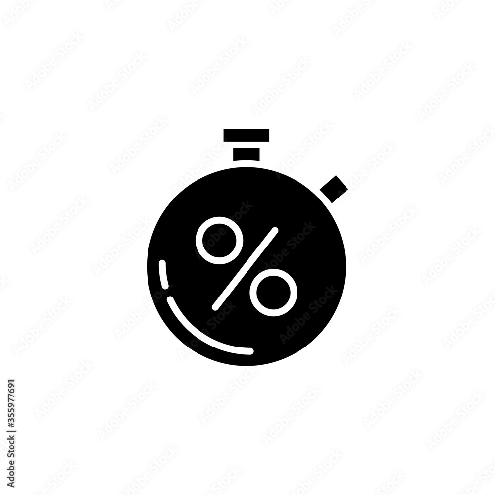 Poster timer, percent icon. simple vector black friday icons for ui and ux, website or mobile application