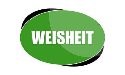 Weisheit - text written in green shape