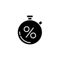 Timer, percent icon. Simple vector black friday icons for ui and ux, website or mobile application