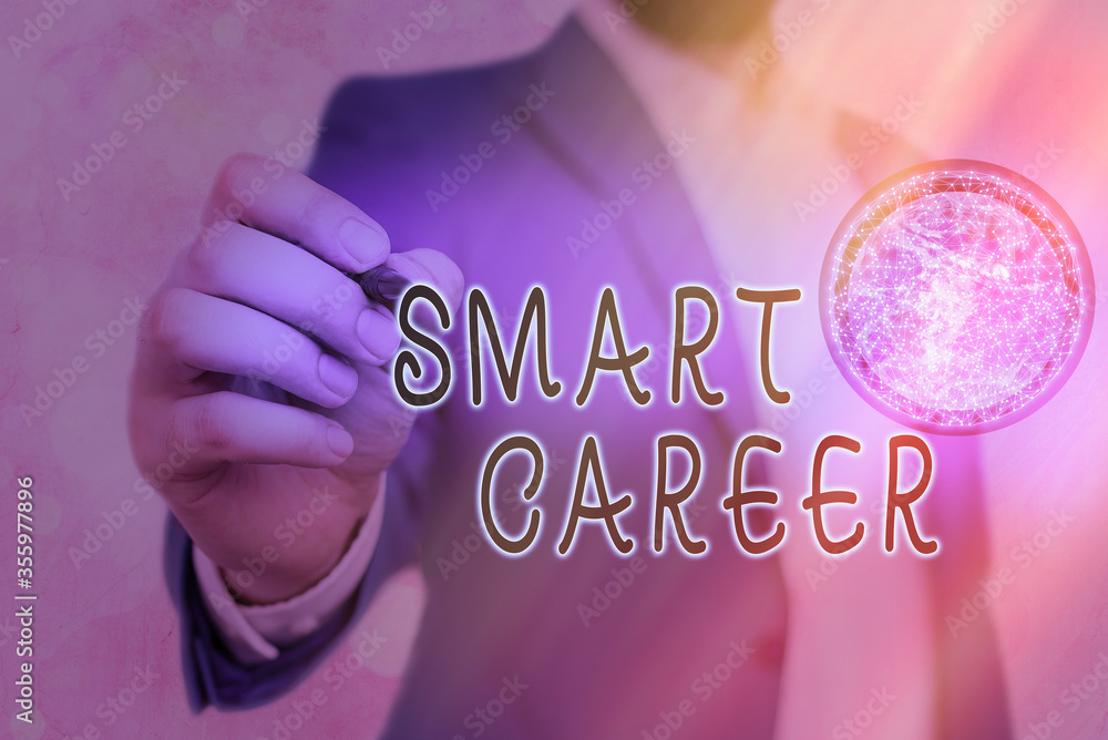 Poster writing note showing smart career. business concept for the bold occupation of an individual s is li