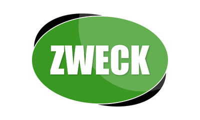 Zweck - text written in green shape