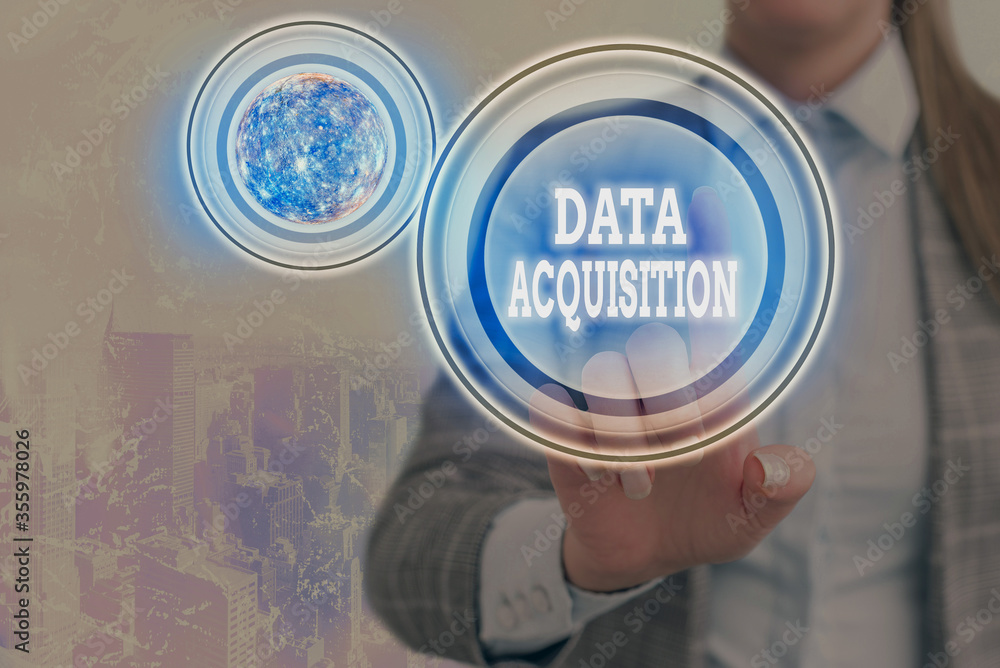 Poster text sign showing data acquisition. business photo text way to obtain statistics that can be maneuve