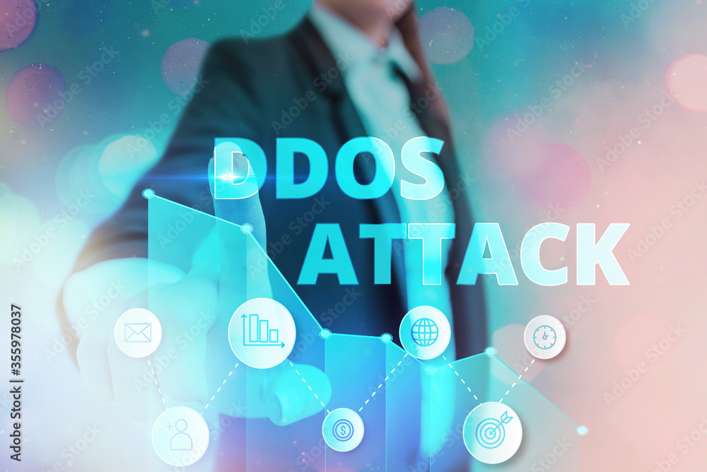 Poster conceptual hand writing showing ddos attack. concept meaning disturbed access to the normal server c