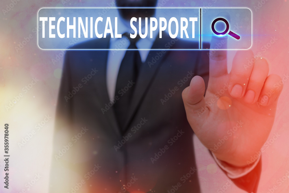 Poster writing note showing technical support. business concept for a service provided by a hardware or sof