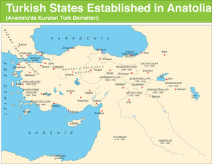 Turkish States Established in Anatolia