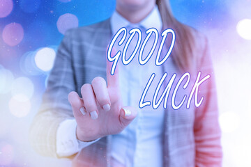 Handwriting text writing Good Luck. Conceptual photo expressing hope for someone to be successful...