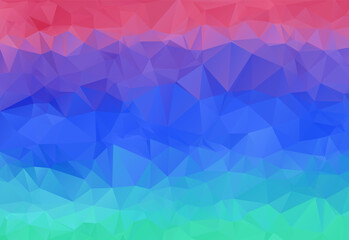 Fototapeta premium Bright sunset sky and water colors abstract polygonal background. Contrast colorful geometric vibrant low poly triangular texture for software, ui design, web, apps wallpaper, banner