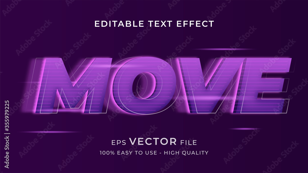 Wall mural move editable text effect concept