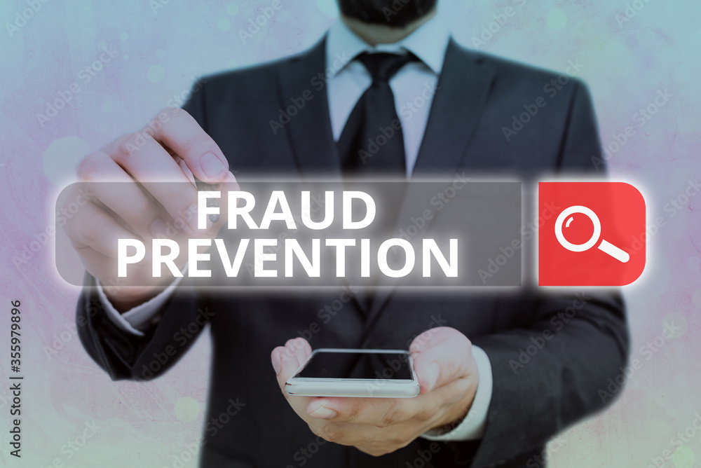 Poster handwriting text fraud prevention. conceptual photo to secure the enterprise and its processes again