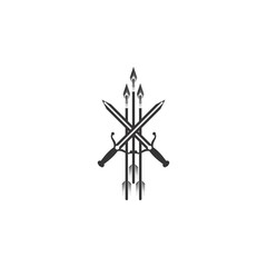 Sword with arrow logo design vector